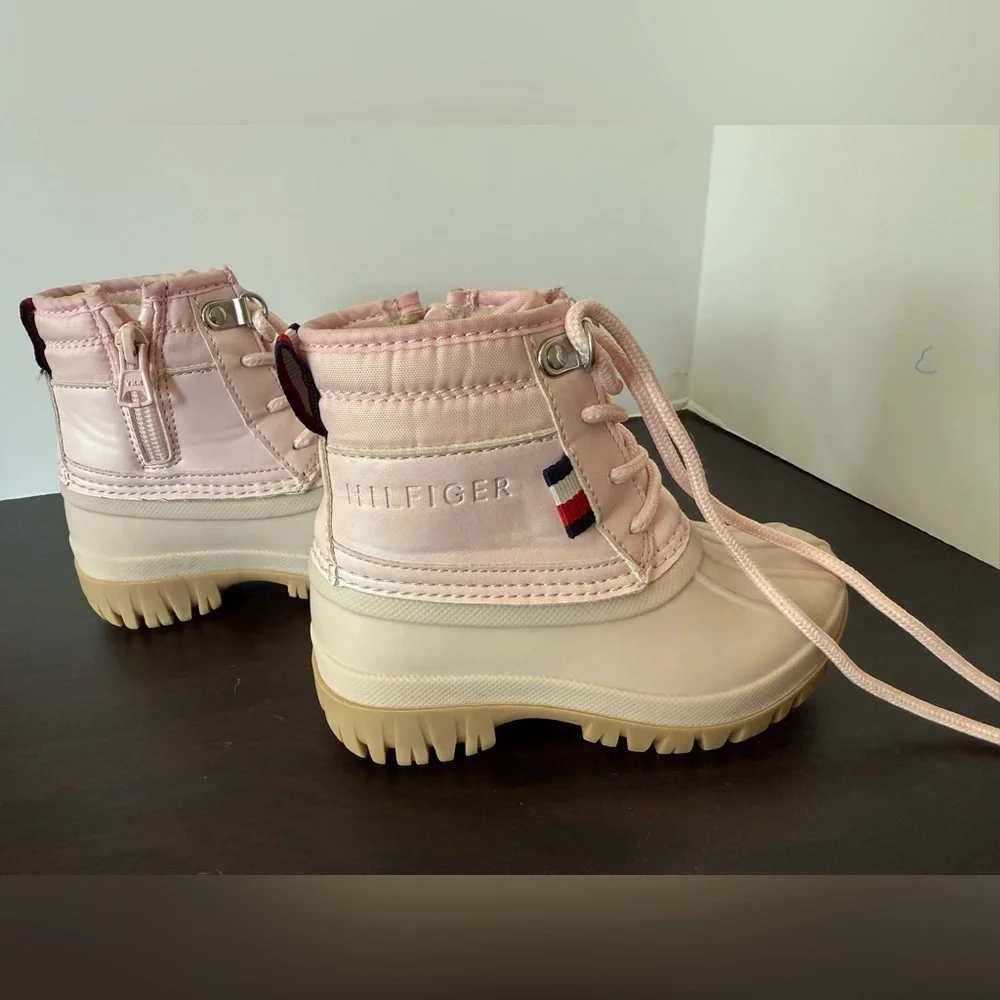 Tommy Hilfiger Girls Pink and Tan Boots